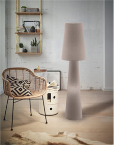 Floor lamp Modern CARPARA Eglo 97232A in the living room with white brick wall
