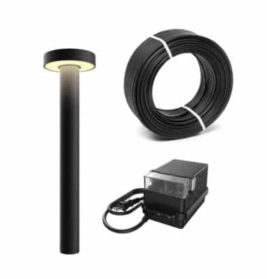 Luminaire paysager extérieur LPP20-CC-BK + LCBL-50-16 + LTRP-60-BK